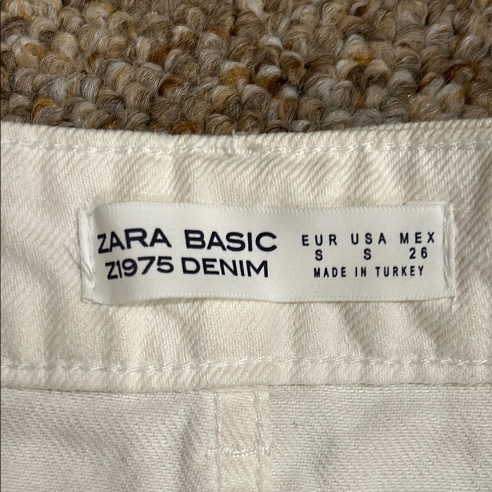 White Zara Denim Mini Skirt Small - Picture 9 of 13